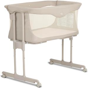 Evolur Kinsley Bedside Bassinet Quick Fold, Breathable Mesh Sides, Lightweight Portable Baby Sleeper with Carry Bag Newborn to 6 Months