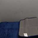 OLANLY Memory Foam Long Bathroom Rugs Runner 47x17, Super Soft Absorbent Bath Mat, Quick Dry, Machine Washable Shower Floor Rugs, Bathmat Carpet, Bathroom Home Decor Accessories, Navy Blue