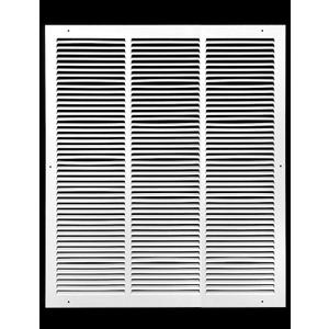HVAC Premium 16" x 28" [Duct Opening] Flat Stamped Steel Return Air Grille - Sidewall and Ceiling - HVAC Vent Duct Cover - White [Outer Dimensions: 17.75w X 29.75"h]