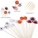 JtmyAota 100 Pack Baseball Toothpicks, 4.7 Inch Bamboo Cocktail Picks, Bamboo Toothpicks for Sports Catered Event Birthday Themed Party Decorations