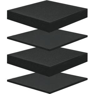 4 Pcs Pick and Pluck Foam 12 x 12 Inch, 2 Sizes Foam Inserts For Cases, Gun Case Polyurethane Foam Sheet for Toolbox, Storage Drawer, Game Box, Crafts (2Pack 12"x12"x2", 2Pack 12"x12"x0.4")