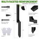 Fence Post Repair Kit，Heavy Duty Steel Fence Post Anchor Ground Spike ，Quick Fix Broken/Leaning Wood Posts with，and Fixed Fence Posts(One-Piece 33.7",8 pcs)