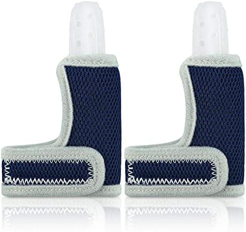 2 Pieces Silicone Toddler Baby Finger Guard with Breathable Wrist Band Thumb Kit to Prevent Children from Sucking Fingers (Blue)