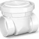 2 Inch Backwater Valve White PVC Drain Backflow Preventer for Sewage and Rainwater Automatic Sewer Backflow Prevention Valve for Residential Commercial Use
