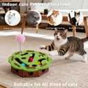 Interactive Cat Puzzle Toy for Indoor Cats, Felt Cat Puzzle Feeder Box with 3 Metal Balls and Wand. Cat Scratch Puzzle Enrichment Box for Self-Play & Encourages Hunting Instincts.