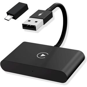 Wireless CarPlay Adapter,Wireless Carplay USB Dongle,Plug & Play 5GHz WiFi Online Update,Low Latency,Easy to Install,Support iOS 16+ (Black)