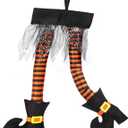HOWAF Novelty Witch's Legs Decoration Sticking Out of Window Door Car Auto Trunk Outdoor Funny Decoration Wreath Halloween Fancy Costume Favor Supplies Accessories