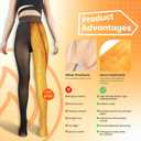 2 Pairs Women Fleece Lined Tights-Fake Translucent Leggings High Waist Pantyhose Sheer Thick Warm Tights For Women (Black)