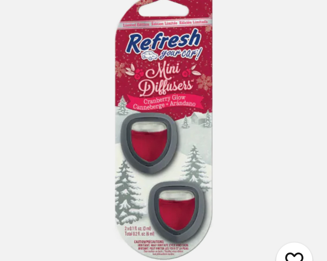 Refresh Your Car! Mini Diffuser - Car Air Fresheners, Cranberry Glow