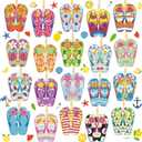 Karenhi 20 Pcs Flip Flop Diamond Painting Keychains Summer Art Keychains Diamond Painting Ornaments DIY Key Ring Kits for Adults Beginners Beach Party Supplies Decor