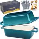 Cast Iron Bread Loaf Pan with Lid, Loaf Pans for Baking Bread 9x5, 2 in 1 Enameled Bread Pans for Homemade Bread, Sourdough, Teal