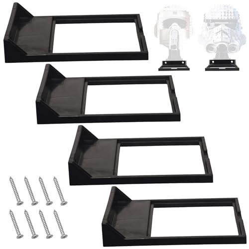 Fennoral 4 Pack Wall Mount/Wars Helmet Display Shelf for Lego Star Wars Helmet Compatible with All Standard Lego Helmets, Sturdy and Sleek - Black