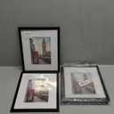 HOMERHYME 8x10 Picture Frame, Set of 4 Black Photo Frame for Tabletop or Wall Display, Fits Pictures 5x7 with Mat or 8x10 Without Mat, Poster Frame Collage with HD Plexiglass for Gallery Wall Home Decor