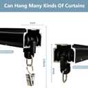 Hoeflife Curtain Track,Ceiling Curtain Track,Wall Mount Curtains Tracks,Heavy Duty Sliding Room Divider Ceiling Mount Curtains Tracks Rails Rod System with Clips 15-18ft Black