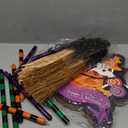 Halloween Witch Broom Decorations, Light-Up Halloween Porch Decor Outdoor, Wooden Witch Broom Sign, Indoor Halloween Wall Decor, Yard Door Decorations for Trick or Treat Sign (Exclude Battery)