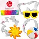 Summer Beach Cookie Cutters 3-pc Set Made in USA by Ann Clark, Sun, Sunglasses & Beach Ball