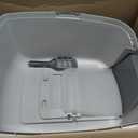 IRIS USA Cat Litter Box Large with Front Door Flap, Covered Enclosed Litter Box Enclosure with Scoop, Handle & Buckles for Portability & Privacy, Hidden Litter Pan, Gray