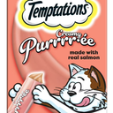 Temptations Creamy Puree Squeezable Lickable Cat Treats, Wet Cat Treats with Salmon, 0.42 oz. Tubes, 4 Count, BB 03/14/26