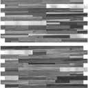AULIGET 20 Sheets Peel and Stick Backsplash, Black & Grey Wood Look PVC Mixed Metal Stick on Backsplash Tiles for Kitchen