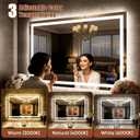 LED Bathroom Mirror with Lights 24"x36", Wall-Mounted Vanity Mirrors Front & Backlit Separate Light Control Stepless Dimmable Anti-Fog Memory 3 Color Temperatures Shatter-Proof Tempered Glass