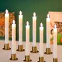 NUPTIO Taper Candle Holders Gold: Set of 8 Brass Candlestick Holder - Bulk Vintage Short Iron Candle Stick Candleholders for Fall Thanksgiving Christmas Table Decor
