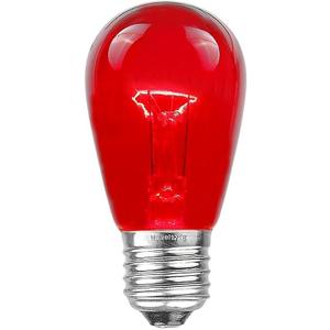 Novelty Lights 25 Pack S14 Outdoor Patio Edison Replacement Bulbs, E27 Medium Base, Red, 11 Watt