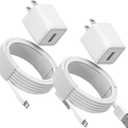 Quigg Cube iPhone Charger [MFi Certified] 2Pack 6FT Lightning Cable Fast Charging Cord USB Wall Chargers Block Travel Plug Adapter for iPhone 13/12/11/10/X/8 Plus/XR/XS Max/SE/iPad