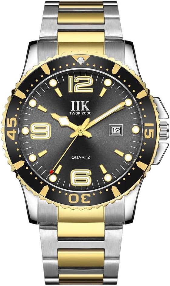 Men Watch Luminous Waterproof Classic Quartz Watch (two-tone-black)
