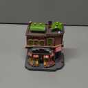 QPURP Christmas Village House with Light, Light up Market Scene Holiday Decor Building