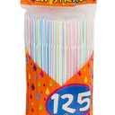 Items 4U! 125 Flex Straws, Stripe, Assorted Colors