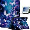 Anpredo 360° Rotating Case for iPad 10.2 Inch 9th/ 7th/ 8th Generation, Smart Stand Protective Cases Covers for Apple iPad 9/ 7/ 8 Gen 10.2" 2021/ 2019/ 2020, Blue Butterfly