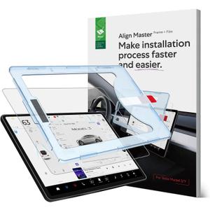 Bioton Nano-Texture Glass Screen Protector designed for Tesla Model 3 (2023-2017) / Tesla Model Y (2024-2020), Center Control Touchscreen, Automatic Alignment, Anti Glare, 9H Hardness