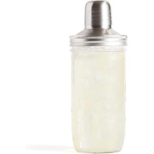 Jarware Mason Jar Cocktail Shaker Lid For Wide Mouth Mason Jar, Stainless Steel