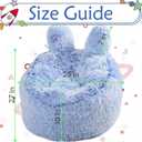 Fluffy Bean Bag Chair for Kids, with Soft Plush Faux Fur Cover, 2.5FT Round Memory Foam Bean Bag Chairs for Teens & Kids, Ultra Soft Sofa for Living Room/Bedroom/Dorm,Blue