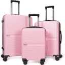 Luggage Set 3 Pieces -Suitcase Set - Luggage with Wheels - Check-in Luggage - PC + ABS Durable Suitcase Rotating Silent Wheels 3-Piece 20/24/28 Mint Green (pink)