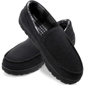 Shoeslocker Mens Slippers Microsuede Moccasin Memory Foam House Shoes, Size 13