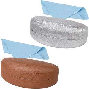 2 PCS A Pack, Leather Large Hard Shell Sunglasses Case, Protective Case For Most Sunglasses and Eyeglasses (2 PCS #D) 2 PCS A Pack, Leather Large Hard Shell Sunglasses Case, Protective Case For Most Sunglasses and Eyeglasses (2 PCS #D)