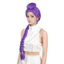 Long Purple Braid Wig For Women,Purple Wig With Braids Ponytail Clip,40",Anime Cosplay,Synthetic Hair,Halloween Costume Adult Accessory