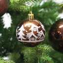 Christmas Ball Ornaments Set Assorted Shatterproof Ornaments 63 PCS Shaped Styles Xmas Tree Holiday Decorative,Brown