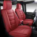 Full Coverage Car Seat Covers Custom Fit for 07-22 Jeep Wrangler JK/JL 2/4 Doors Sahara Unlimited Sport Snuggly Gladiator with Waterproof Leatherette (Wine Red, 07-22 (2-Door))