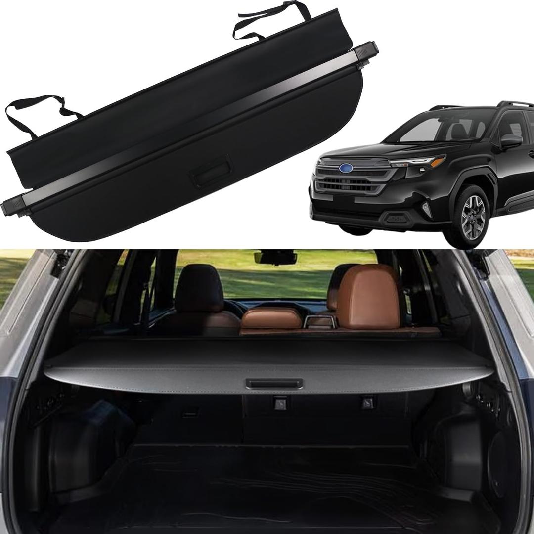 Cargo Cover for Subaru Forester 2025 Accessories Trunk Cover Rear Trunk Organizer Security Cover Shielding Shade, Black, SF2025