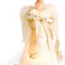 Kurt Adler UL2163 10-Light 16-1/2-Inch Ivory and Gold Angel Treetop