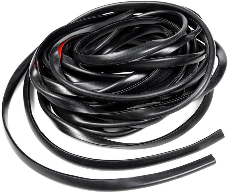 G-PLUS Universal Fender Flares Edge Trim, Rubber Seal for Car and Truck Wheel Wells, Rubber Gasket for Fender Flare, Bonds w/ 3M Automotive-Grade Adhesive Tape, 30ft Wiper Style Trim Black