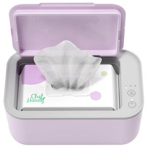 Chefhandy Wipe Warmer with Adjustable Temperature, Silent Heating & Large Capacity | Constant Warmth for Baby or Adult Wipes, Purple