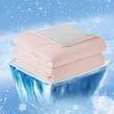 Cozy Bliss Cooling Comforter Queen Size, Cooling Blankets for Hot Sleepers and Night Sweats, Pink Gray Summer Comforter for Queen Size Bed, Breathable Soft Lightweight Silk Smooth