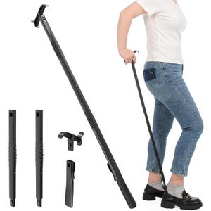36 Inch Adjustable Long Handled Shoe Horn - Dressing Stick Aid for Seniors, Disabled - Ideal for Hip, Back, Shoulder Surgery Recovery  Helps with Getting Dressed, Sock Remover