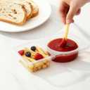 QCQHDU Snack Containers with Lids, 4.4 oz Small Plastic Snack Boxes 2 Compartments for Portion Control and Meal Prep Lunch Food Sauce Containers for On-the-Go Meal, Camping, Travel, Office, 30 Sets