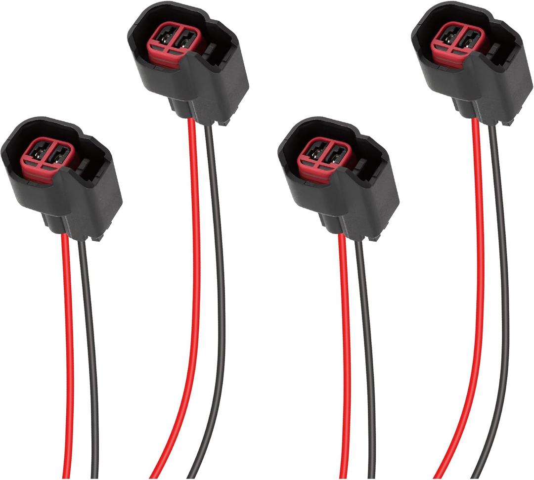 4PCS Fuel Injector Connector Pigtail,Fuel Injectors Set of 4 Replace OEM# 5013995AA,5161919AA,Car Accessories Fuel Injector Wiring Harness Compatible with Dodge,Ford,Chevrolet (4PCS)