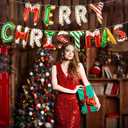 4 x Tellpet Donut Merry Christmas Balloons Banner, Christmas Party Decorations