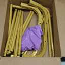 JIUYOTREE Metal Clothing Rack with Wheels 43.3 Inches Rolling Clothes Garment Coat Rack with Bottom Shelf Clothing Rack for Hanging Clothes Coats Skirts Shirts Sweaters Gold